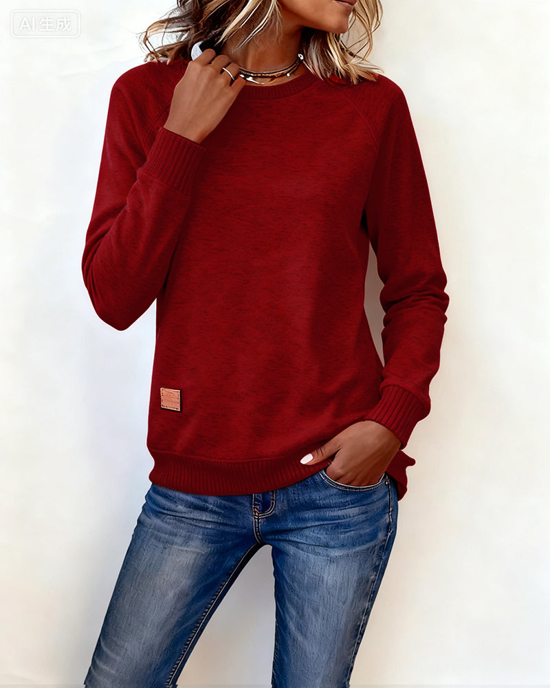 Modieus Casual Sweatshirt Met Ronde Hals