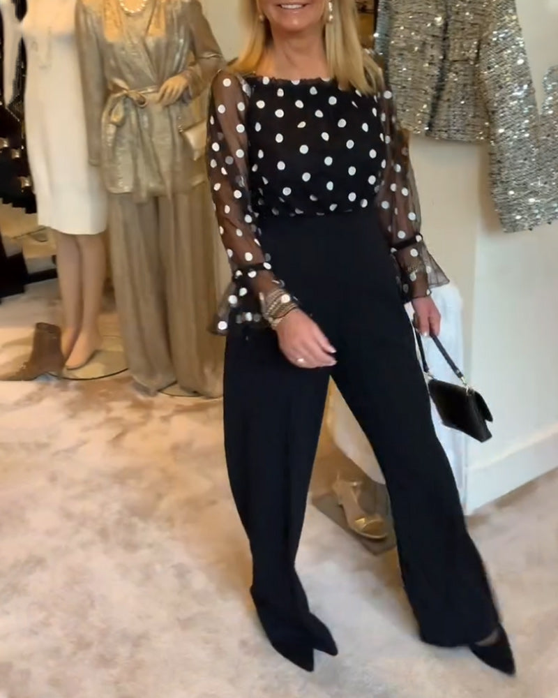 Blouse Casual Doorzichtig Polkadot