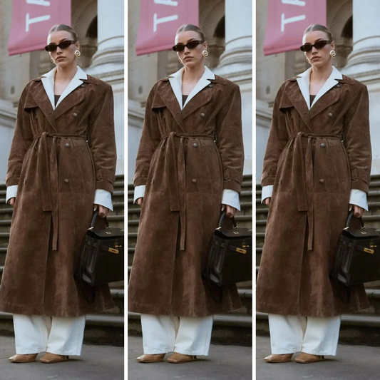 Maren Suede Luxe™ | Suede trenchcoat met Riem