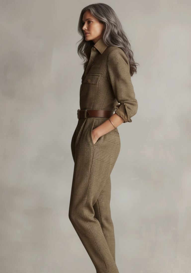 Chloë | Verfijnde Geruite Jumpsuit