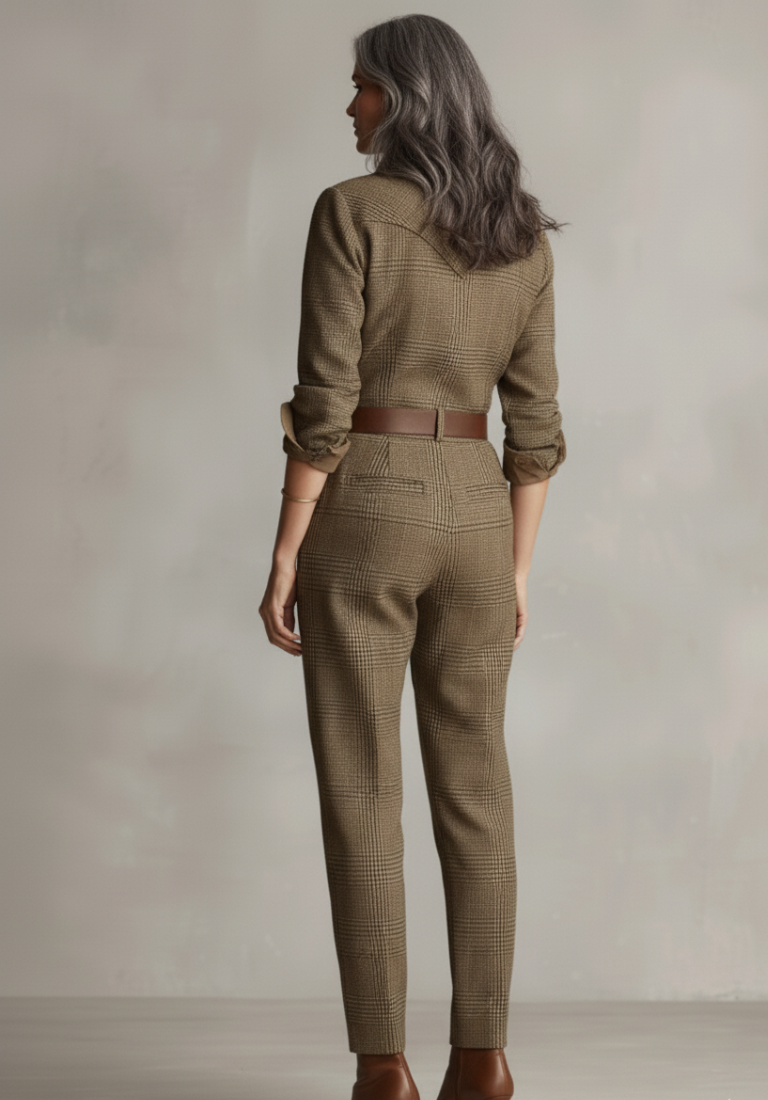 Chloë | Verfijnde Geruite Jumpsuit