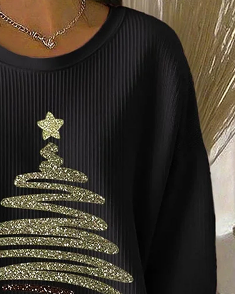 Trui Los Gepit Kerstprint