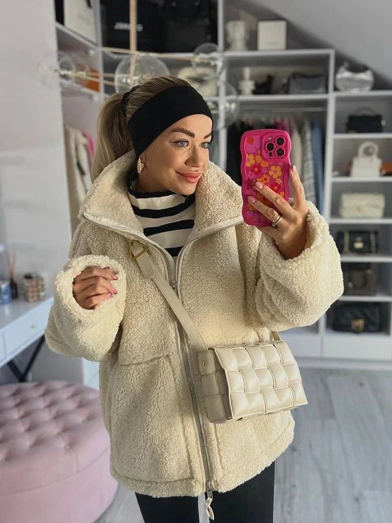 Kaja | Warm en Comfortabel Teddy Fleece Jack
