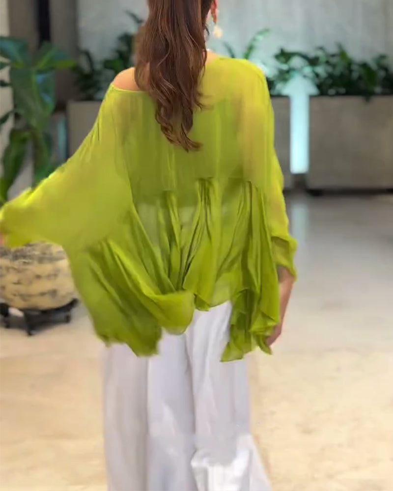 Blouse Met Stijlvol Effen Ontwerp