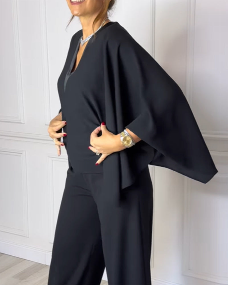 Bloes V-Hals Elegante Vlindermouw