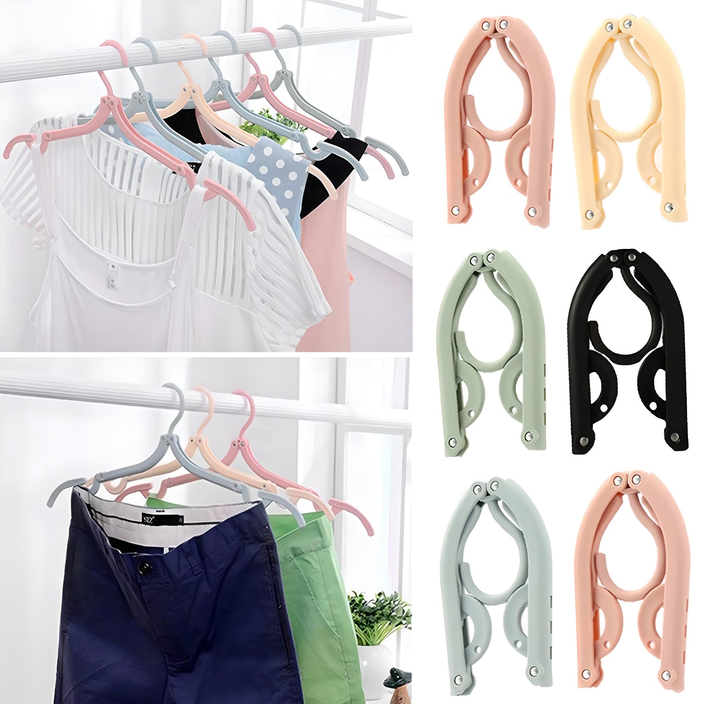 Set van 10 Vouwbare Reis Kledinghangers