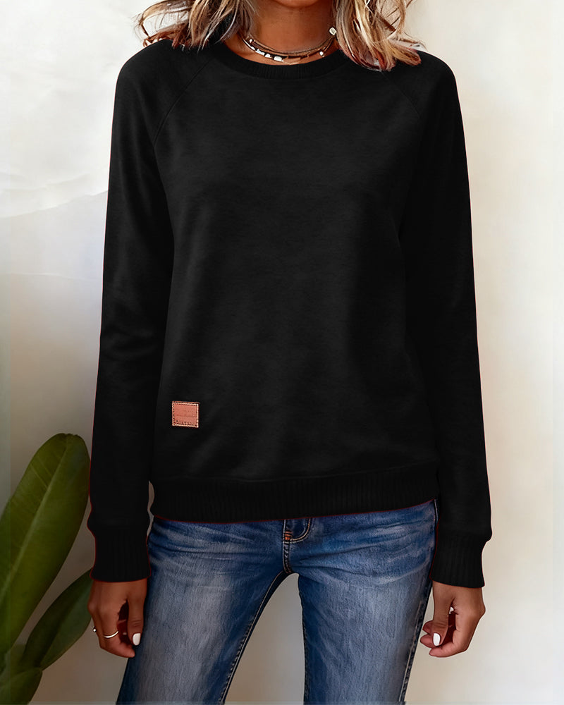 Modieus Casual Sweatshirt Met Ronde Hals