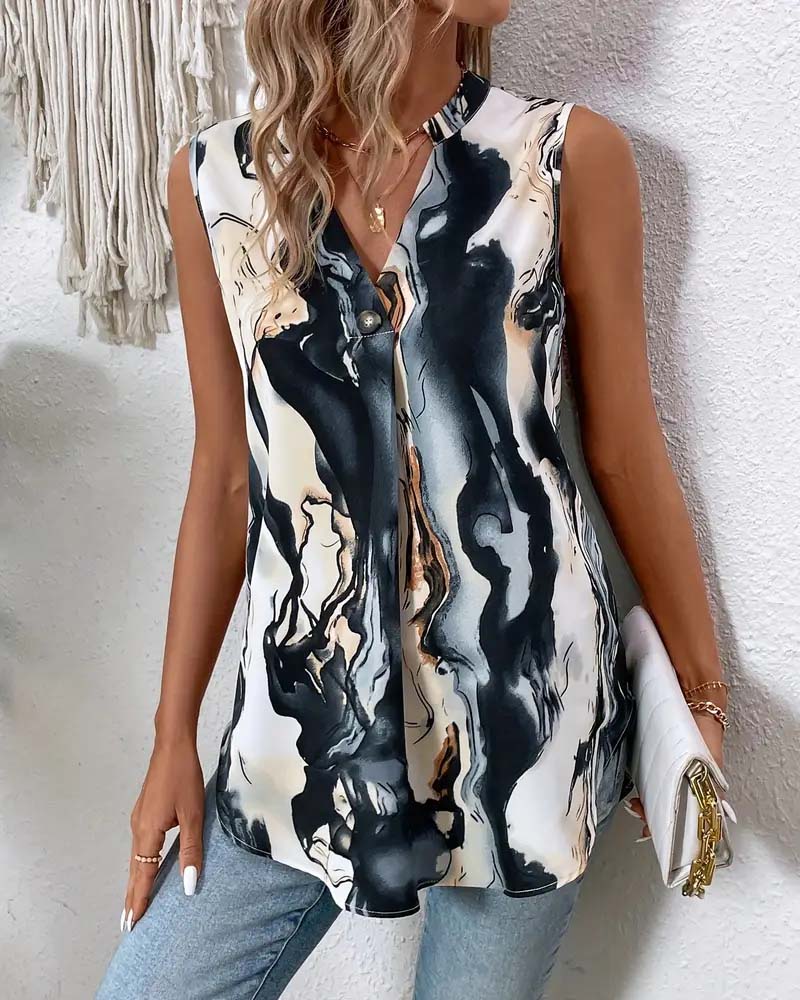 Blouse Inkt Schilderij Print