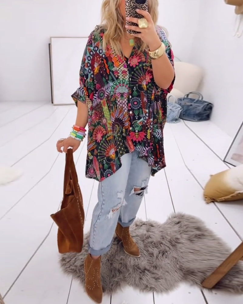 Blouse Los Mode Bedrukt
