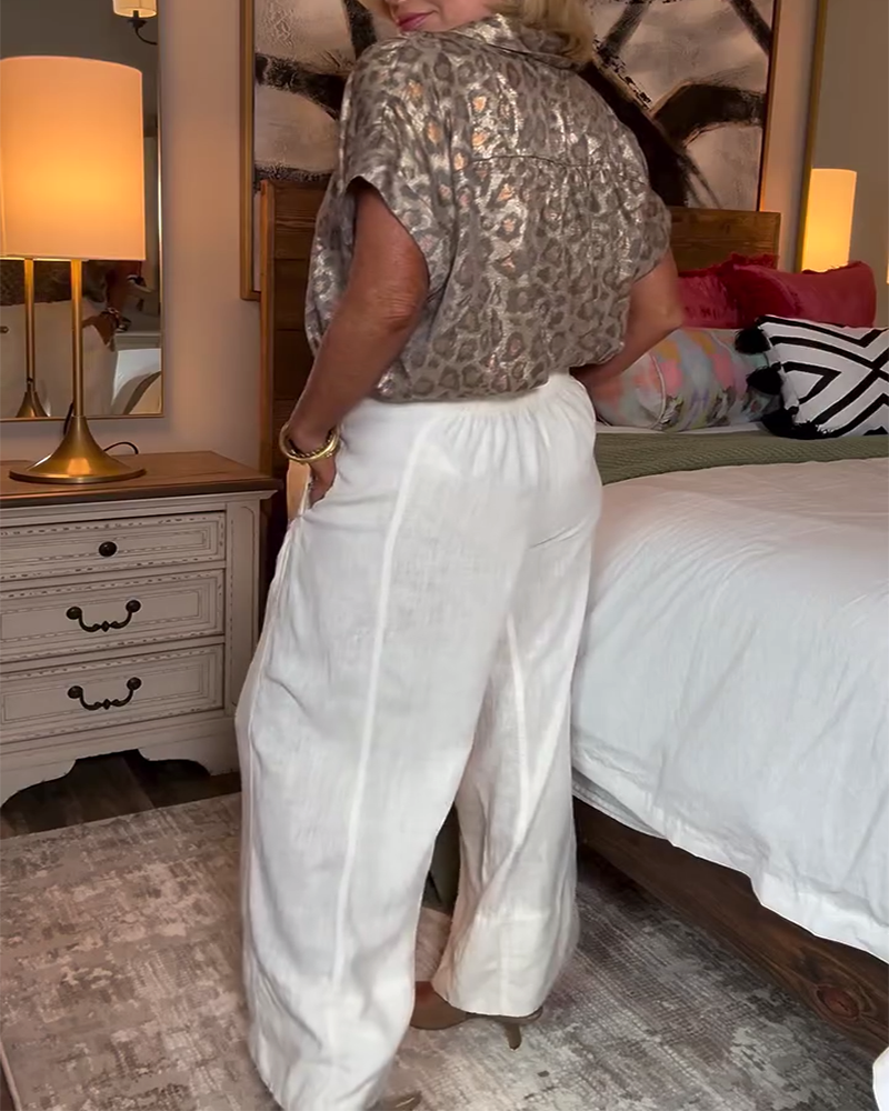 Blouse casual luipaardprint