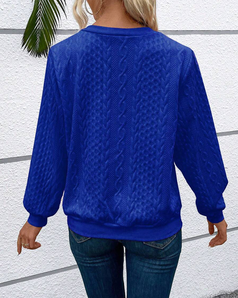 Casual effen sweatshirt met lange mouwen en rits