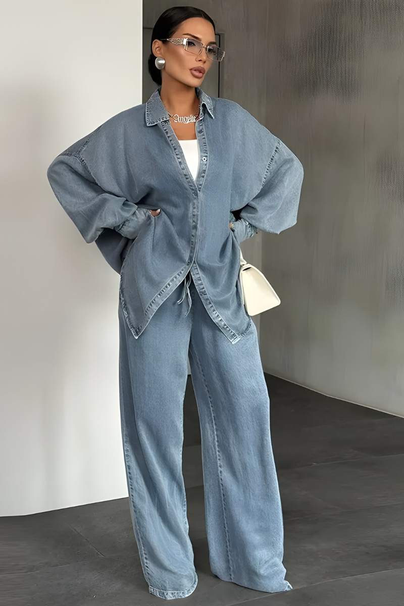 Ines™ | Moderne lounge set met wijde broek