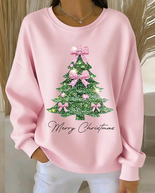 Crewneck Sweatshirt Met Kerstprint En Lange Mouwen