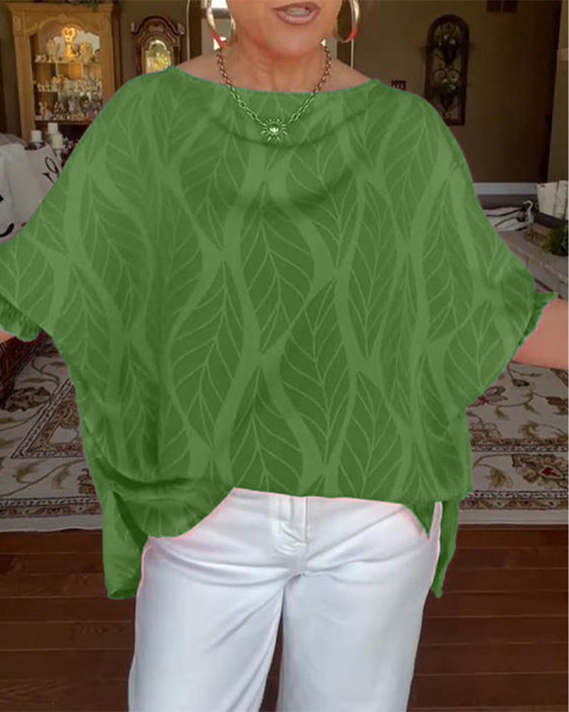 Blouse Ronde Hals Los Bedrukt