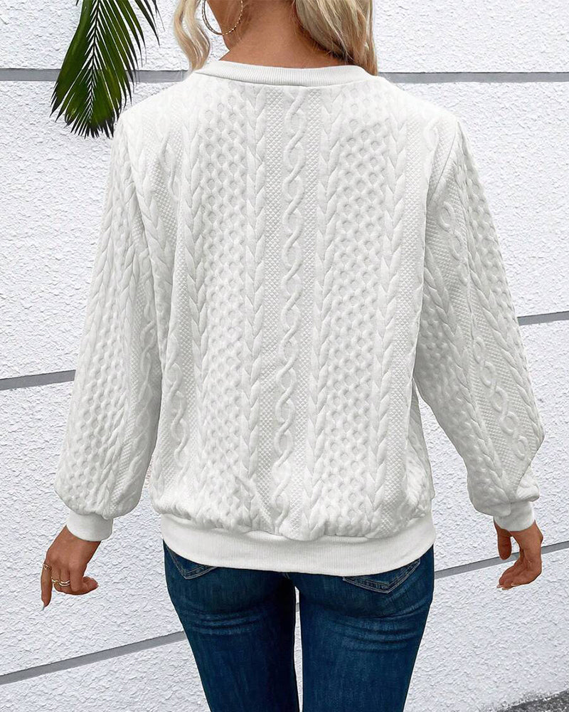 Casual effen sweatshirt met lange mouwen en rits