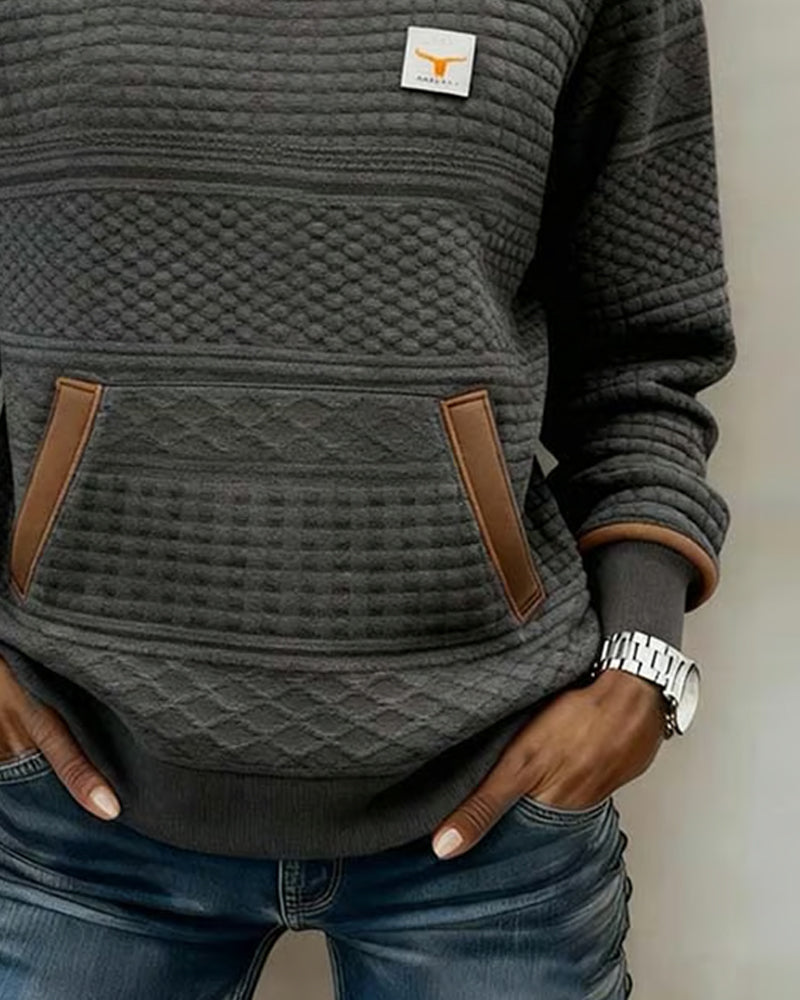 Sweatshirt Met Ronde Hals En Colorblocking