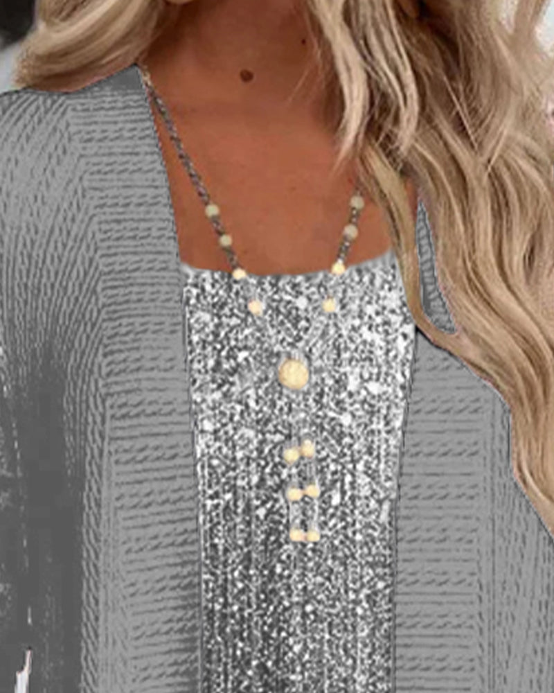 Modieuze Top In Nep-Tweedelig Ontwerp