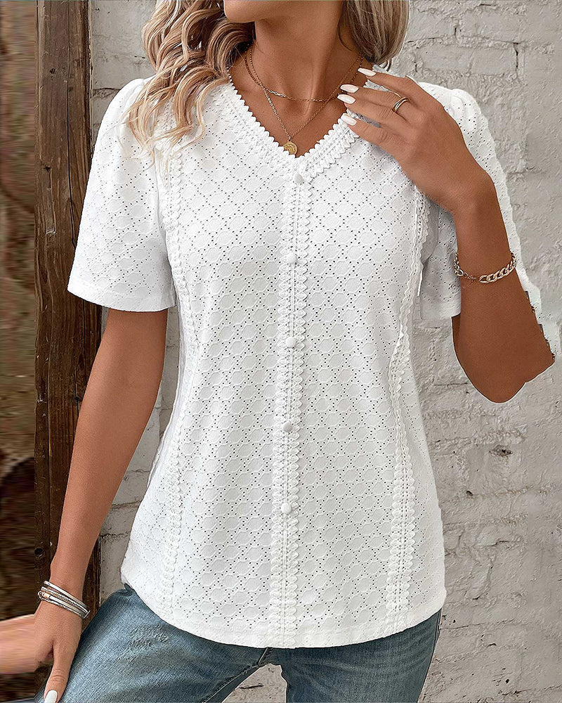 Top met rechte mouwen