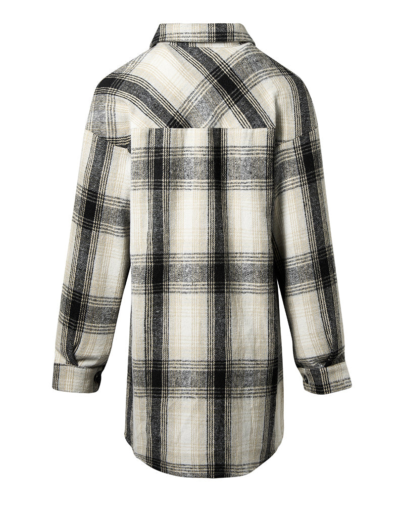 Casual geruite print zak overhemd