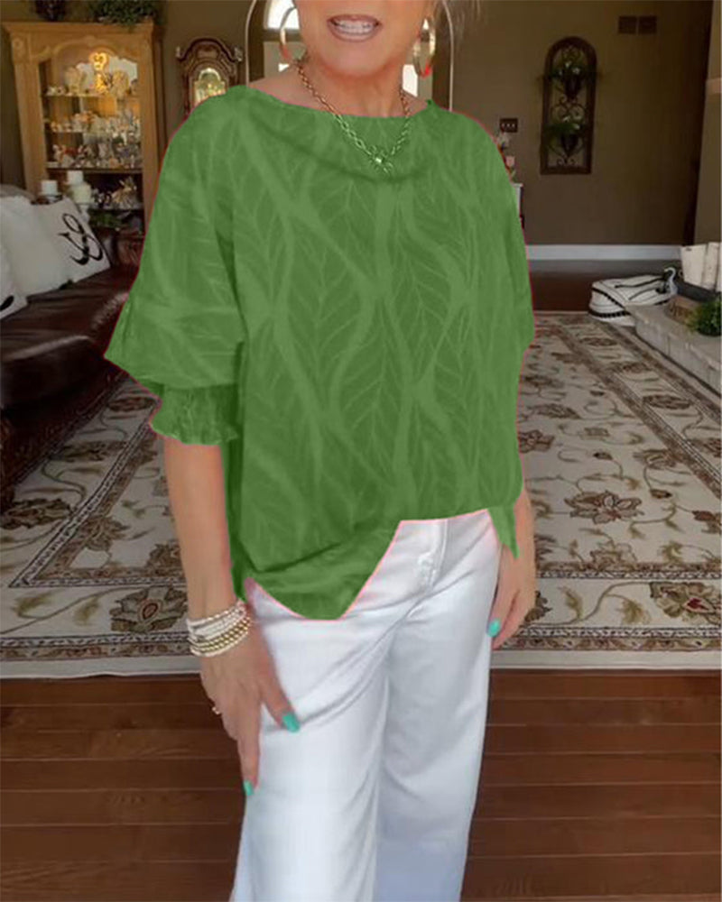 Blouse Ronde Hals Los Bedrukt