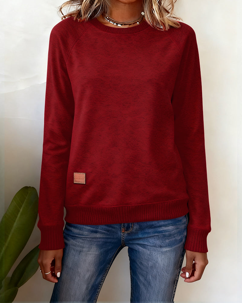 Modieus Casual Sweatshirt Met Ronde Hals