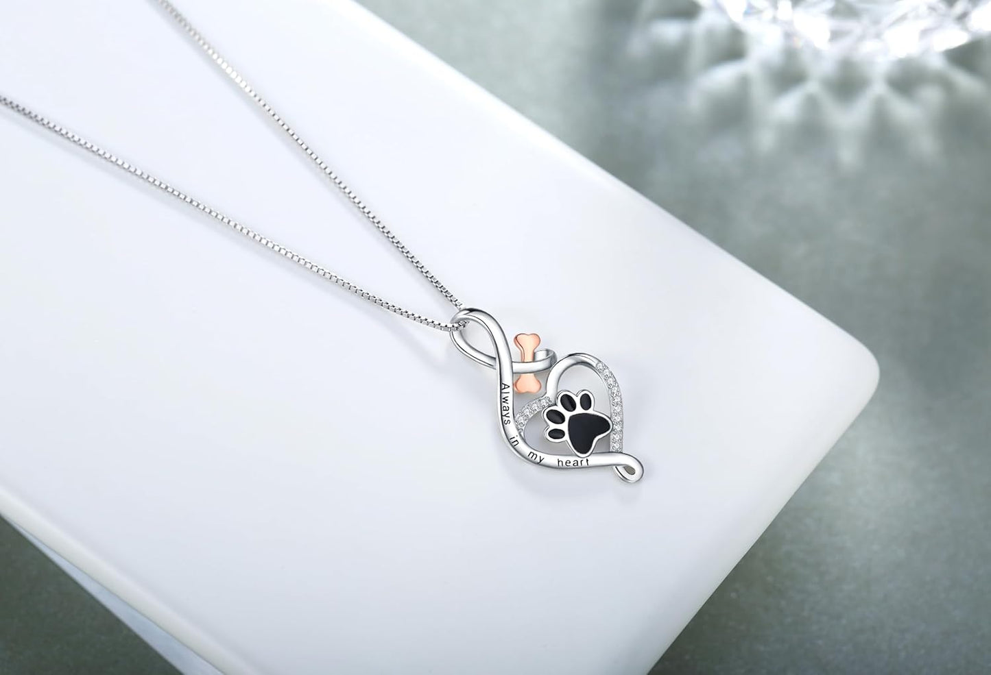 Infinity Paw Heart Necklace