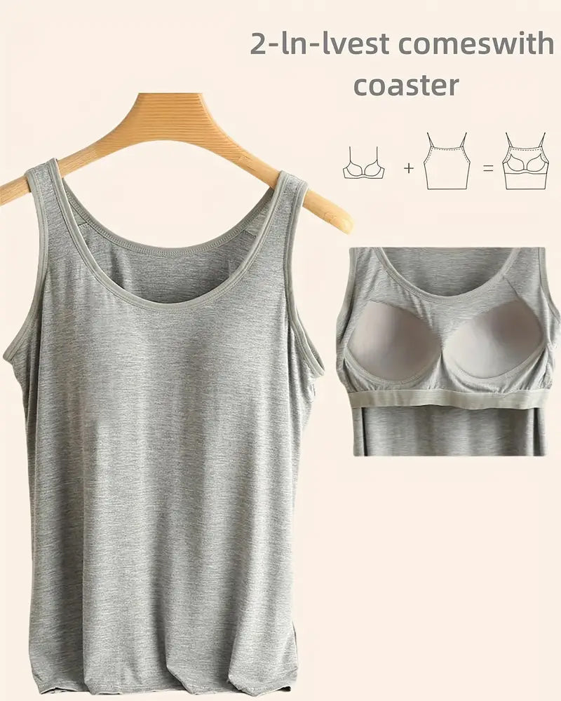 Cami Top Eén Stuk Effen Basisstuk