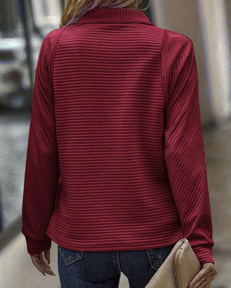 Hoodie Met Eenvoudige Kleur En Zip-up Ontwerp