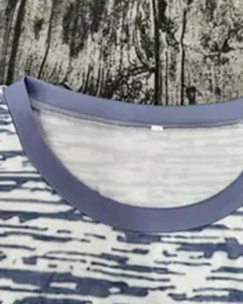 T-shirt Ronde Hals Kortemig Contrasterende Kleur