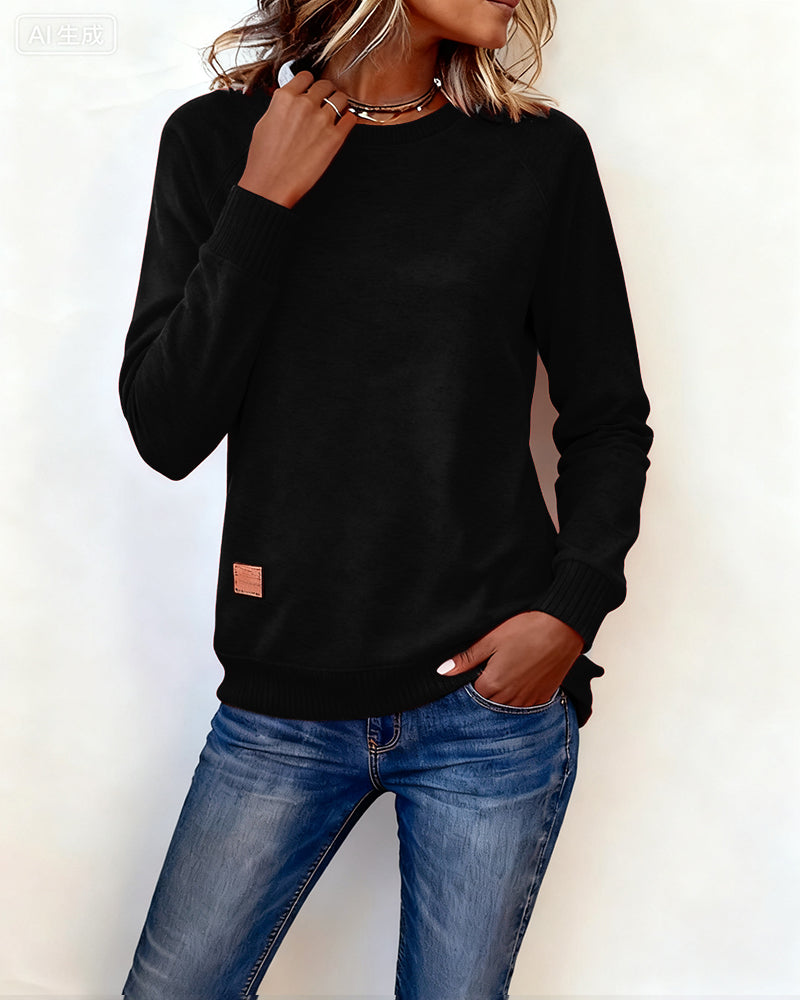 Modieus Casual Sweatshirt Met Ronde Hals