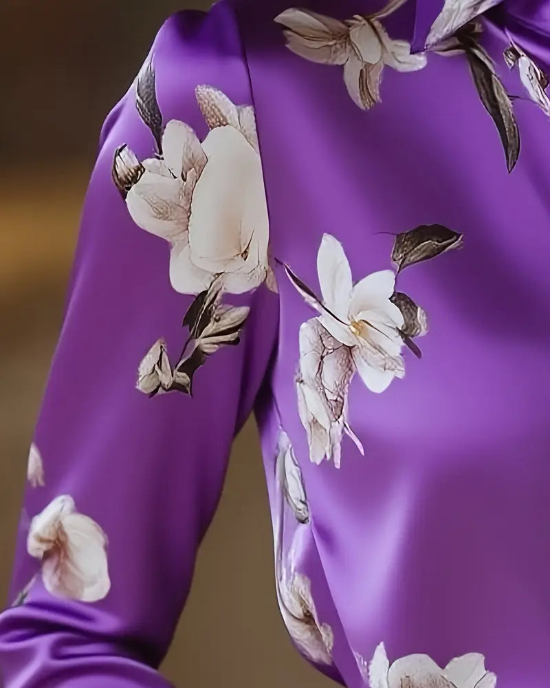 Shirt Retro Stijl Bloemenprint