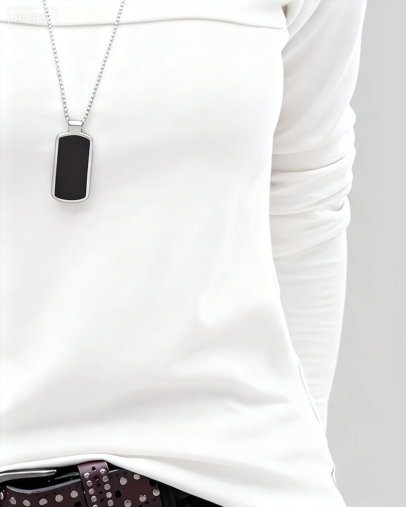 Top Slim Fit Geplooid Lange Mouw