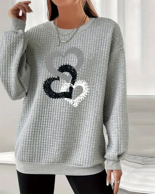 Sweater Met Hartprint En Lange Mouwen