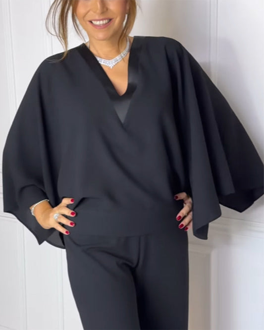 Bloes V-Hals Elegante Vlindermouw