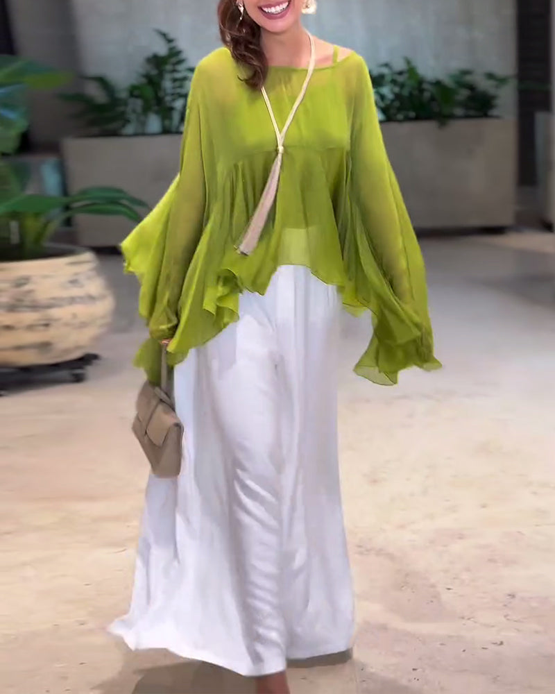 Blouse Met Stijlvol Effen Ontwerp