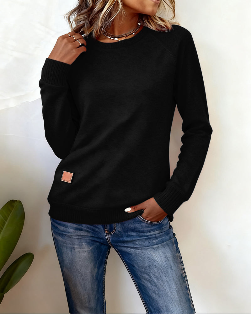 Modieus Casual Sweatshirt Met Ronde Hals
