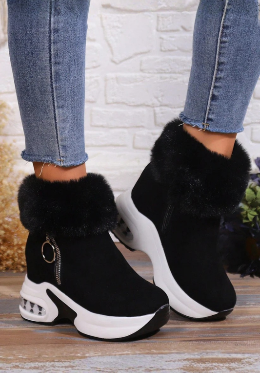 Noor™ | Comfortabele Platform Boots met Imitatiebont
