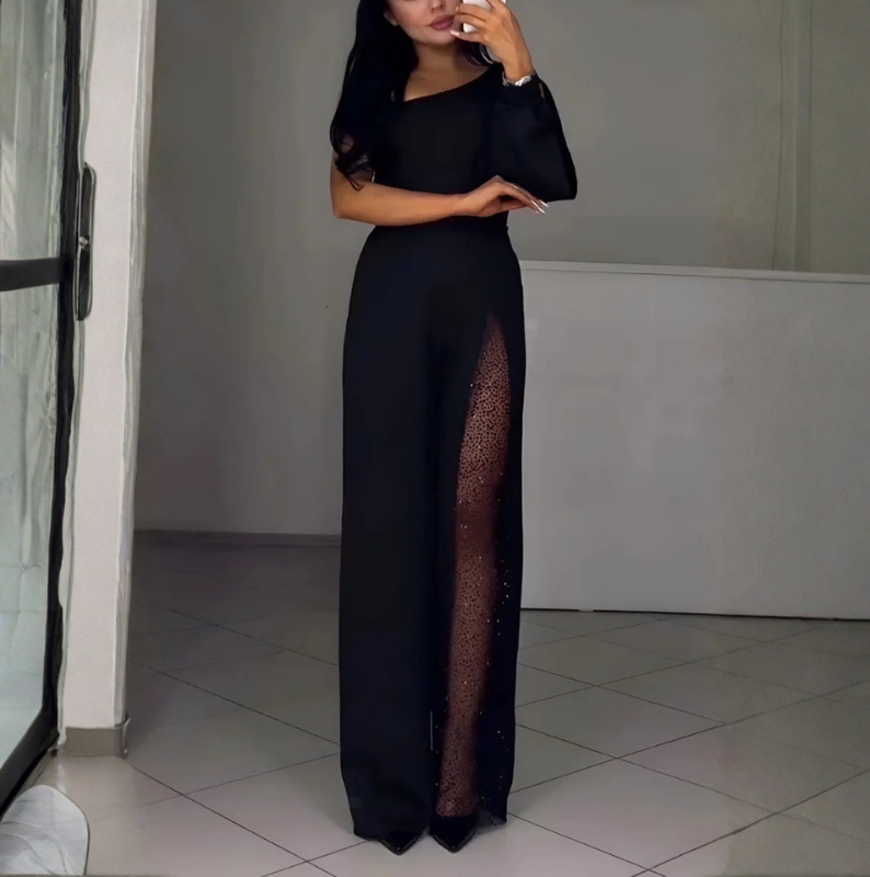 Noelle™ | Moderne jumpsuit met wijde pijpen