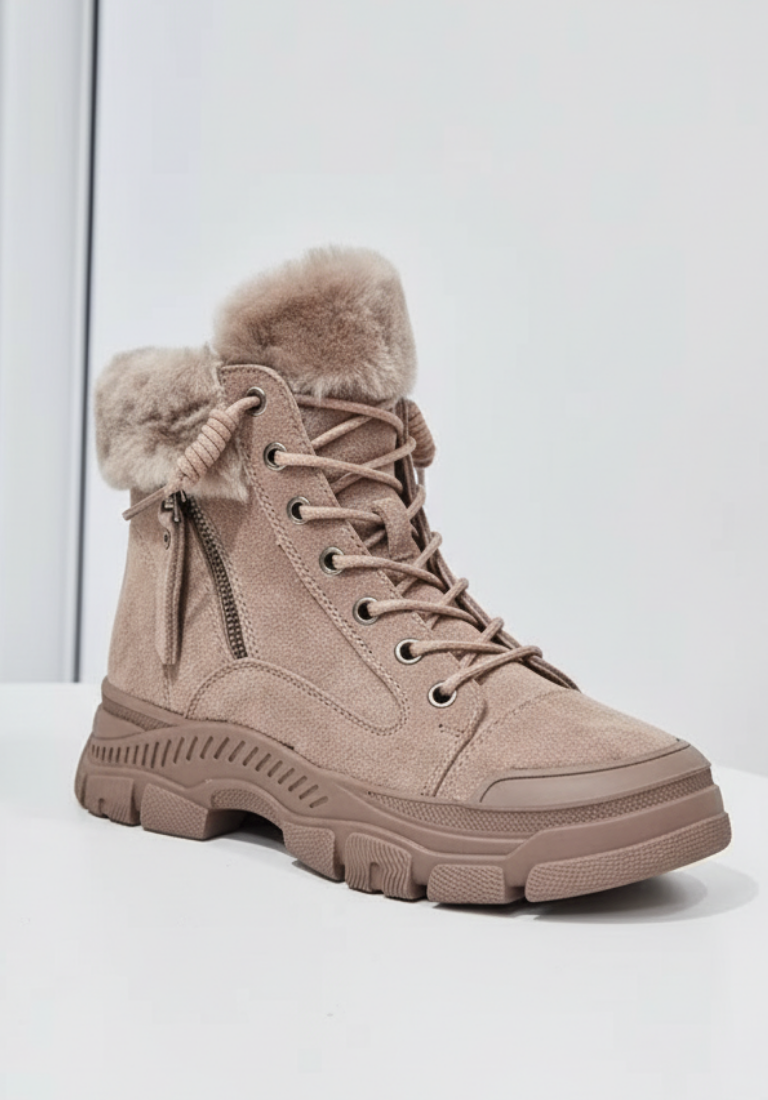 Amira™ Warme Enkelboots van Echt Suède met Fleecevoering