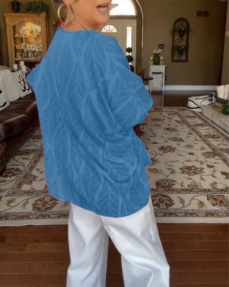 Blouse Ronde Hals Los Bedrukt