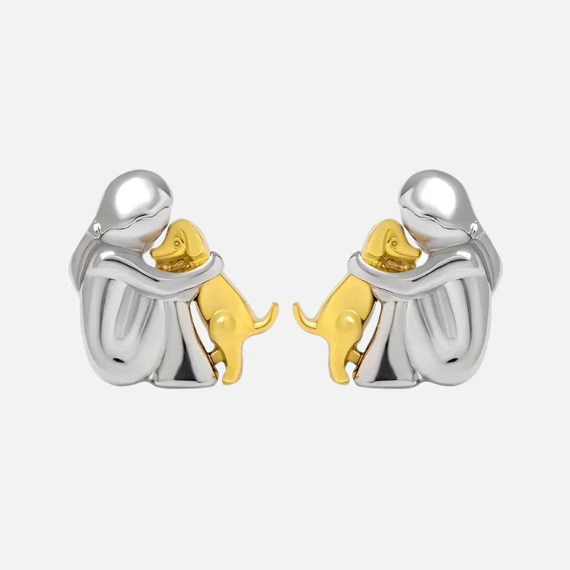 Hug Me Earrings in Silver & Gold