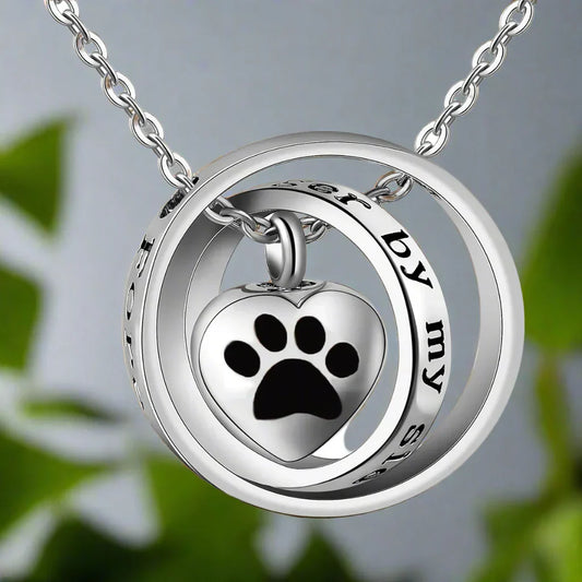 Stainless Steel Paw-Shaped Urn Necklace