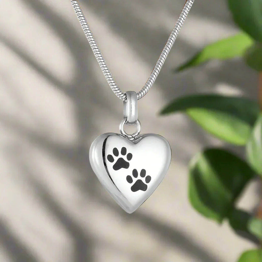 Paw Prints On My Heart Necklace