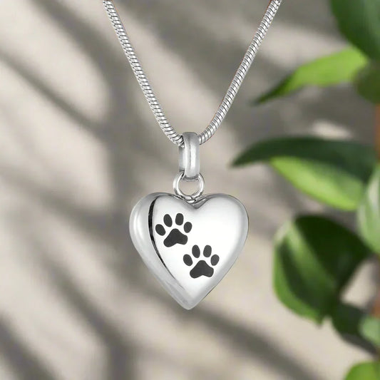 Paw Prints On My Heart Necklace