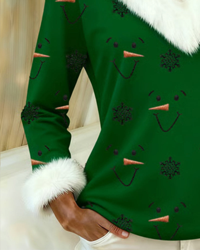 Top Modieus Bedrukt Bontkraag