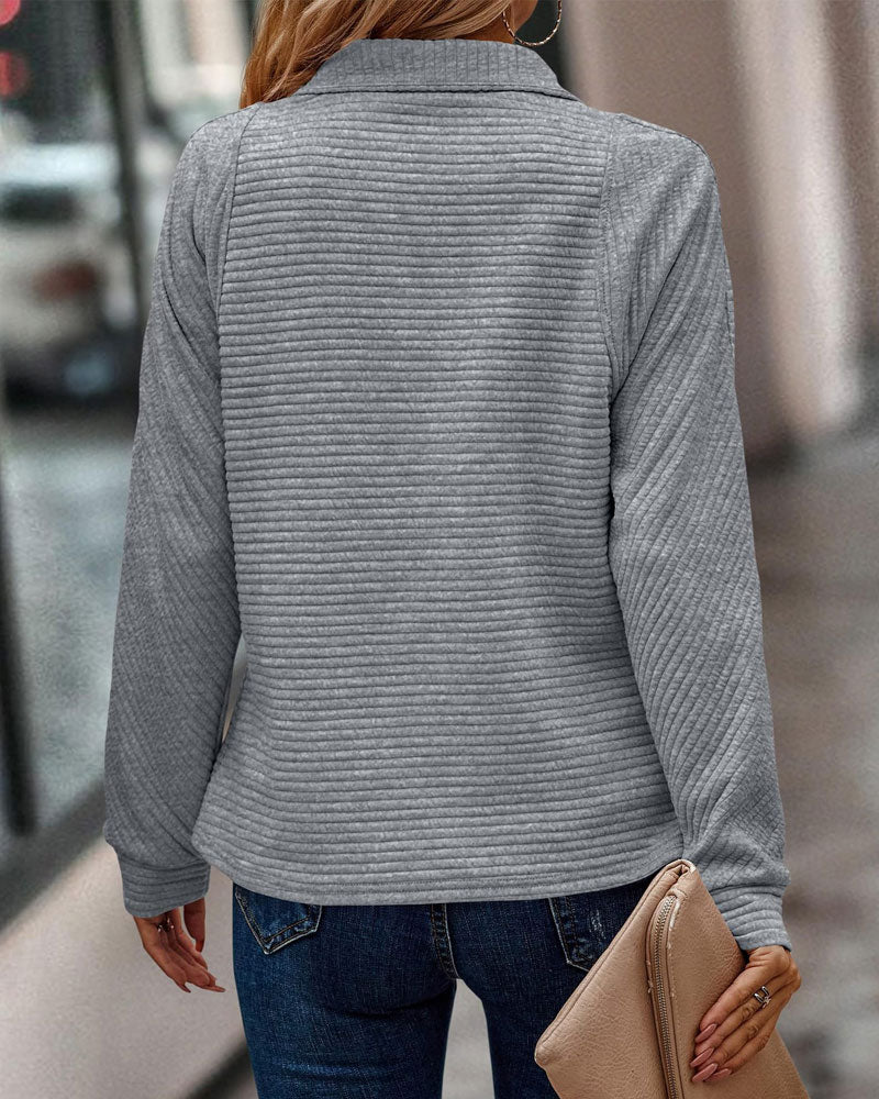 Hoodie Met Eenvoudige Kleur En Zip-up Ontwerp