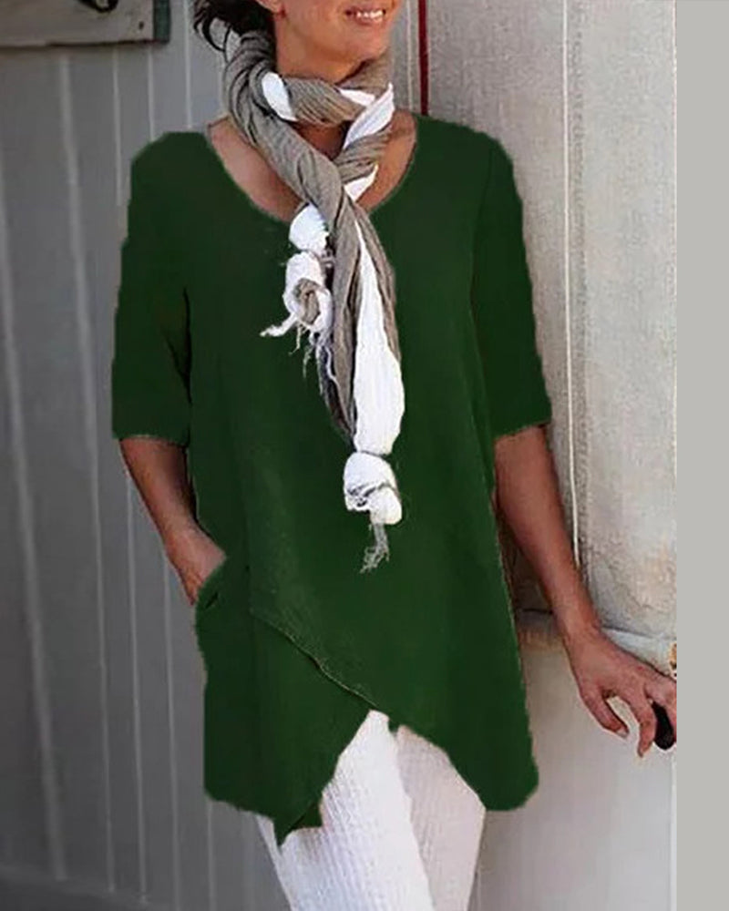 Casual effen kleur top voor dames