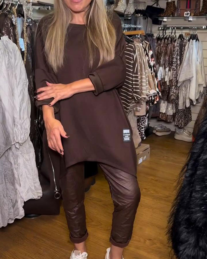 Sweatshirt Met Rond Nek En Los - Passende Kenmerken