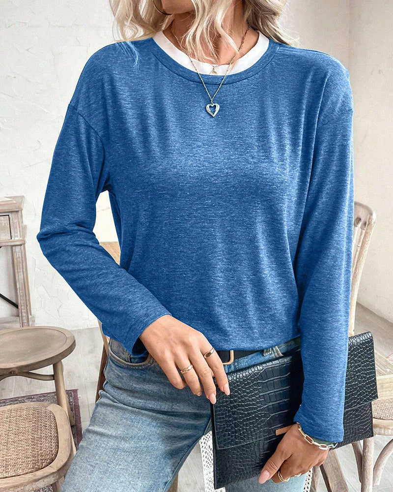 Top Lange Mouwen Ronde Hals