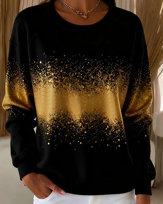 Sweater Modieus Ronde Hals Verlopen Print